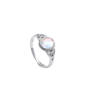 Oval Moonstone Ring -Sterling Silver