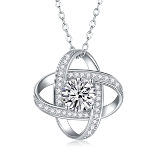 Clover Diamond Necklace -Silver