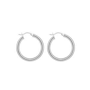 Modernist Huggie Hoop Earrings -Sterling Silver