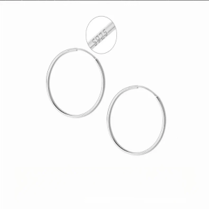 Large Circle Earrings -Sterling Silver