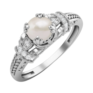 5mm Round Shape Pearl Ring -Sterling Silver
