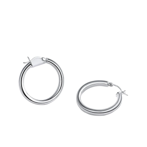 Modernist Huggie Hoop Earrings -Sterling Silver