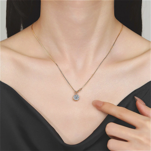 Bubble Diamond Necklace -24K Gold