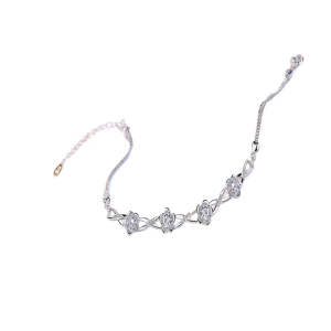 Purple White Diamond Bracelet -Sterling Silver