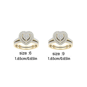 Heart Diamond Ring -Sterling Silver