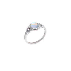 Oval Moonstone Ring -Sterling Silver