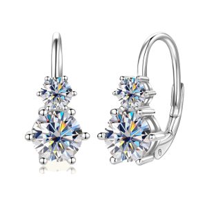 Double Diamond Earrings -Sterling Silver