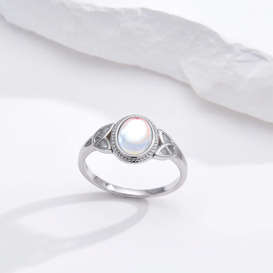 Oval Moonstone Ring -Sterling Silver