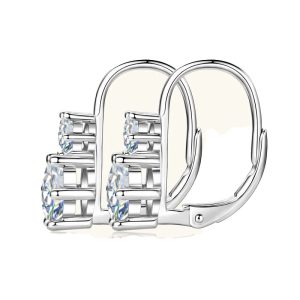 Double Diamond Earrings -Sterling Silver